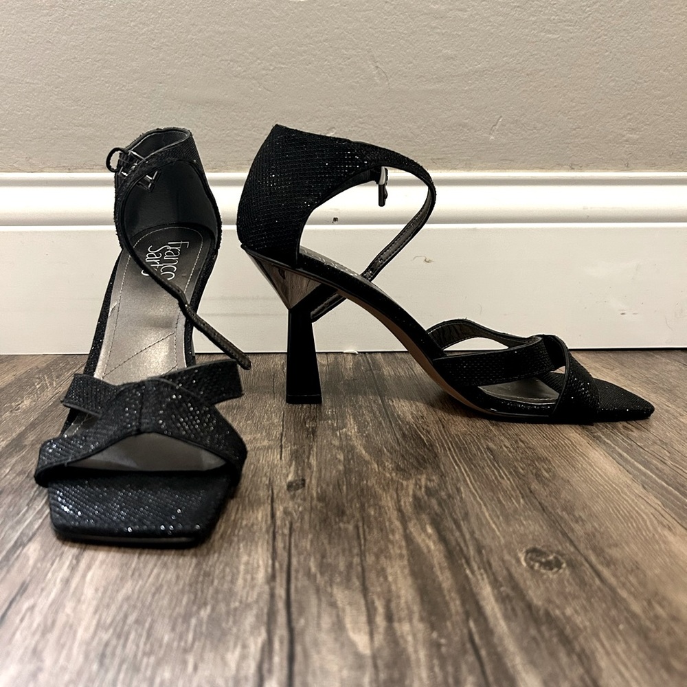 NWOT Glitter Black Franco Sarto Heels